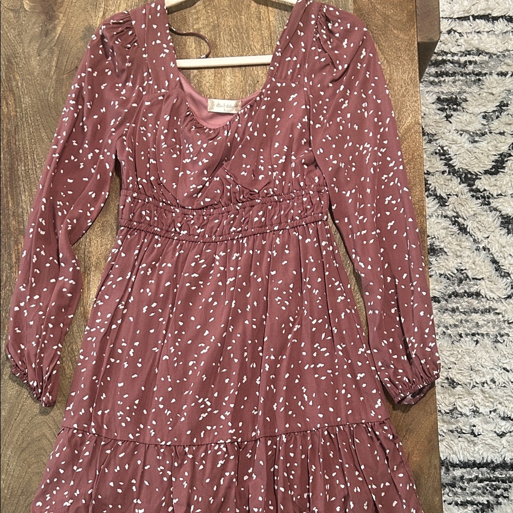 Altar'd State Mauve Long Sleeve Dress